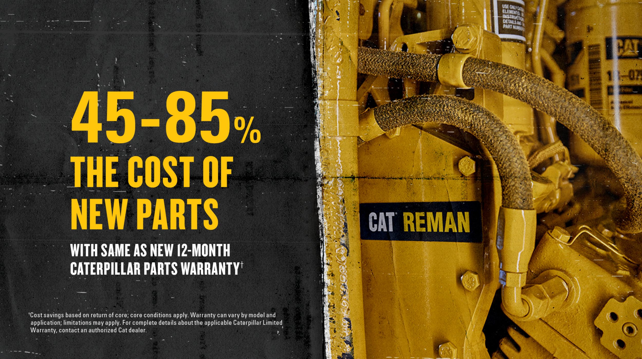 45-85% THE COST OF NEW PARTS