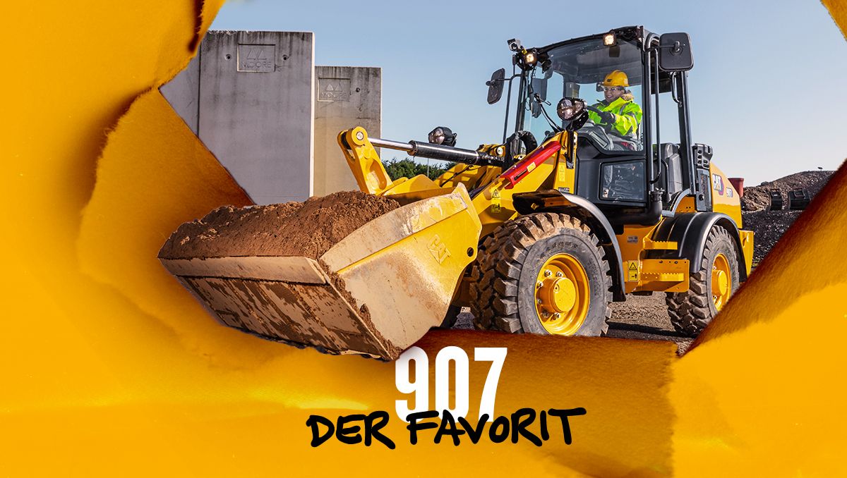 Alles über den neuen Next Gen Cat® 907 Kompaktradlader. 