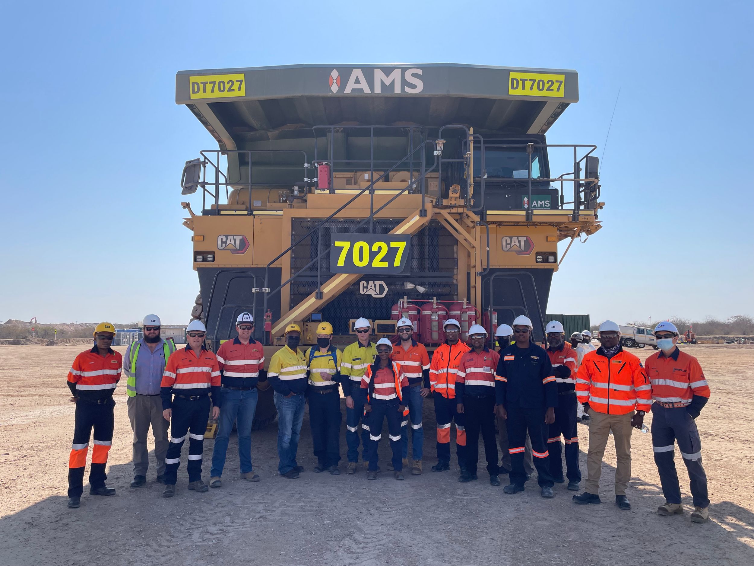 Crew with mining truck