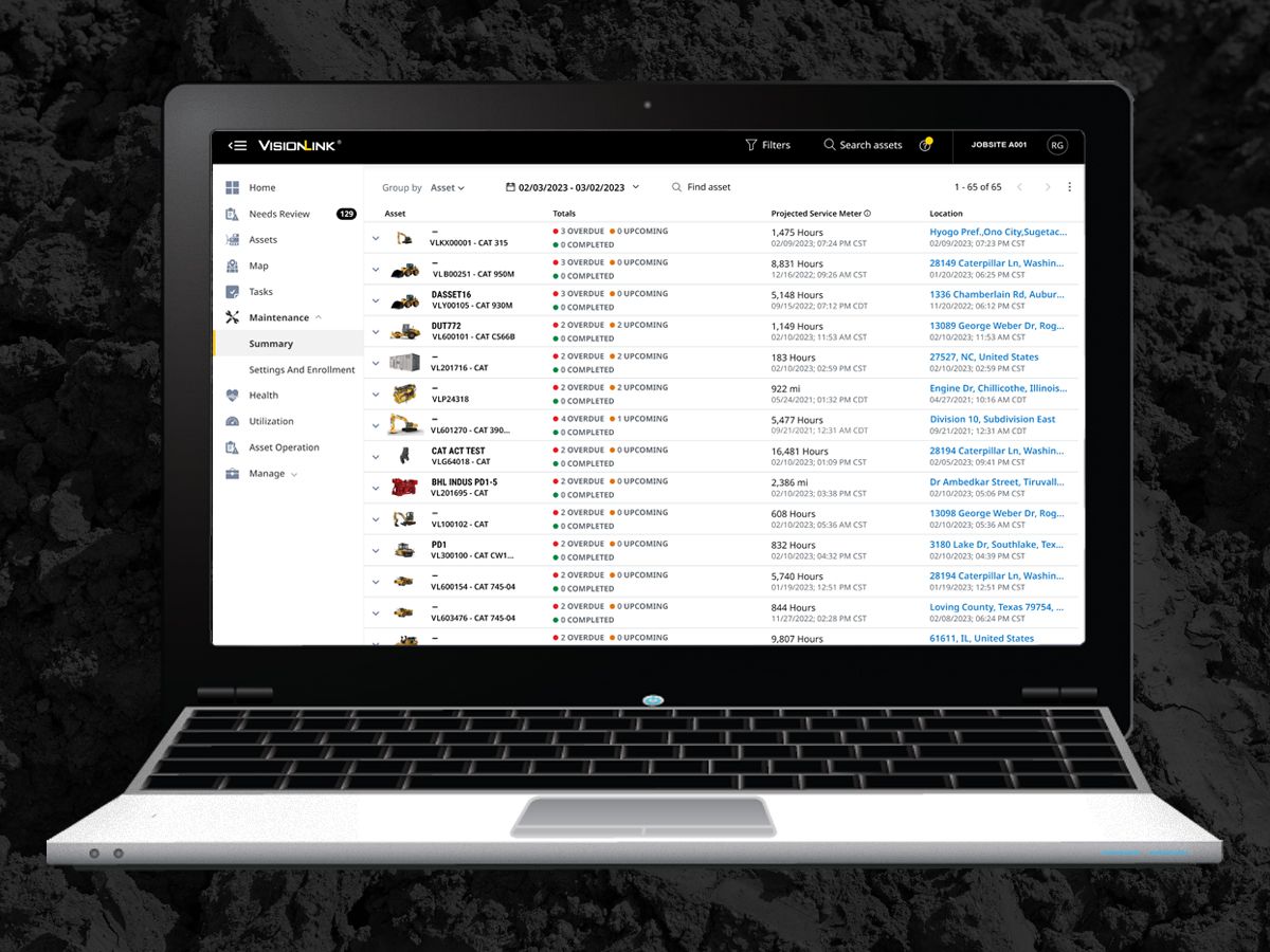VisionLink® - Stroomlijn het machineparkonderhoud