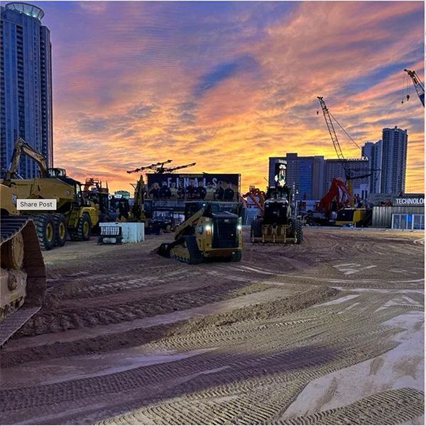 machines starting to work in the dirt at Operator Stadium