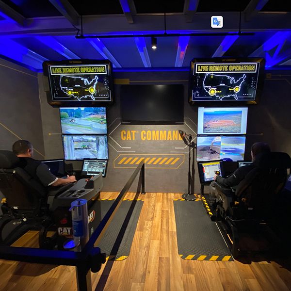 Cat Command Demo stations inside the tech hub at Conexpo 2023