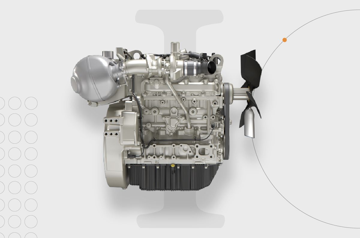  Side view of a Series 9 combustion engine against a solid background. The engine has a shiny outer casing and a fan. The roman numeral ‘I’ is faintly visible in the background