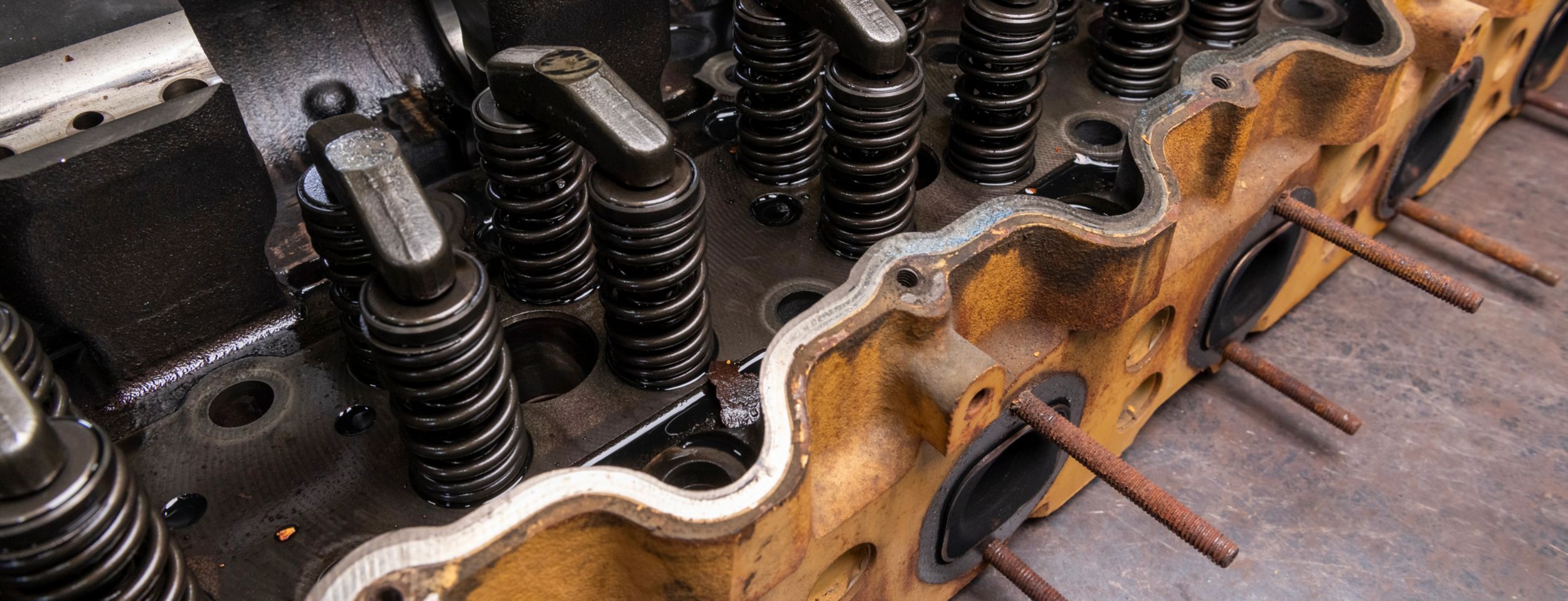 close-up of truck engine