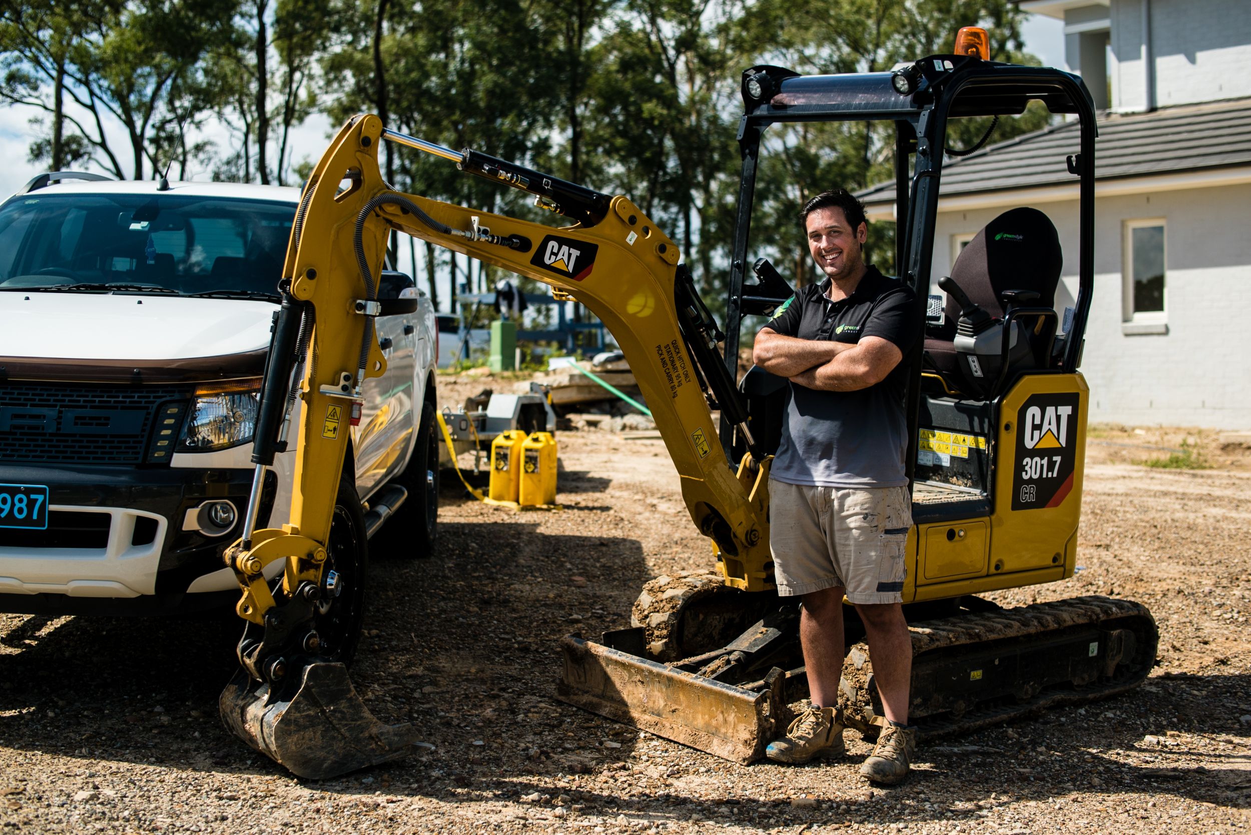 A smiling Cat® customer