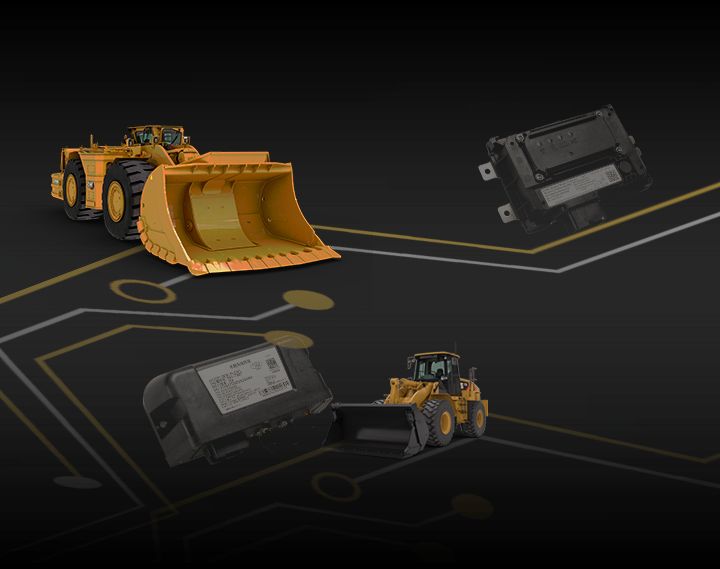 graphic of construction equipment connected by digital technologies