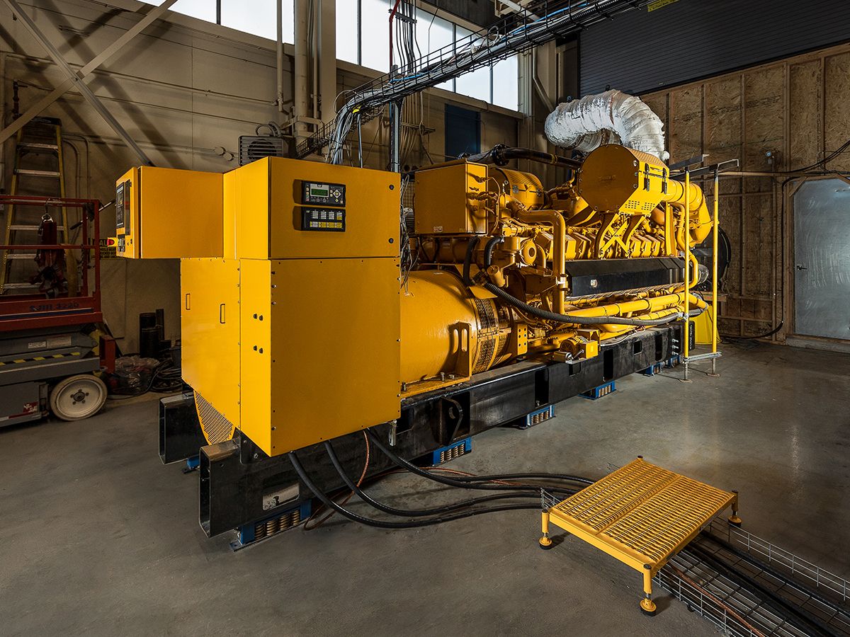 Grid code compliance testing of a Cat® generator set at Kinectrics’ GridSim Power Laboratory in Toronto, Canada