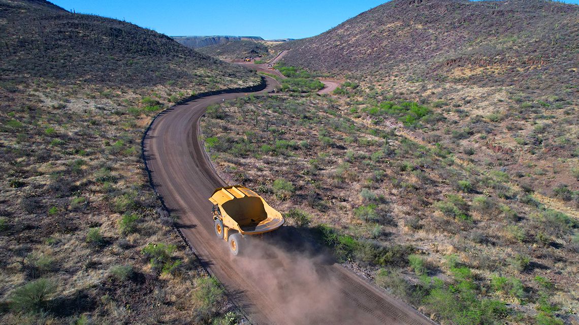 Mining Truck driving on Hill