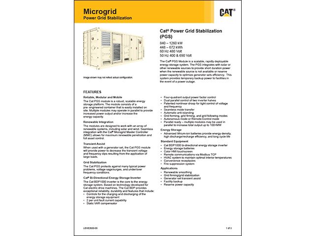Cat Power Grid Stabilization (PGS)