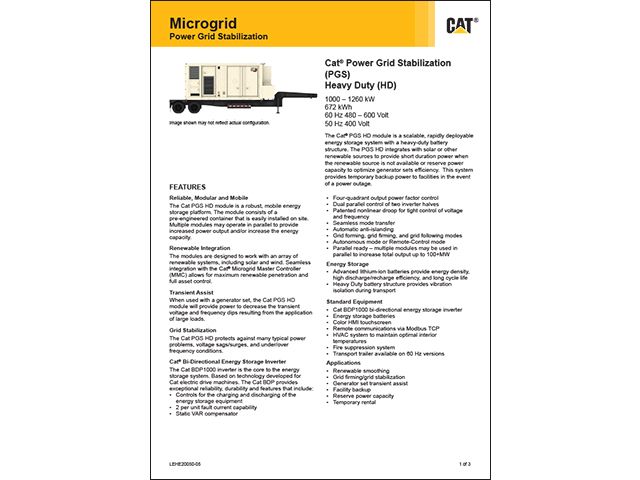 Cat Power Grid Stabilization (PGS)  Heavy Duty (HD)