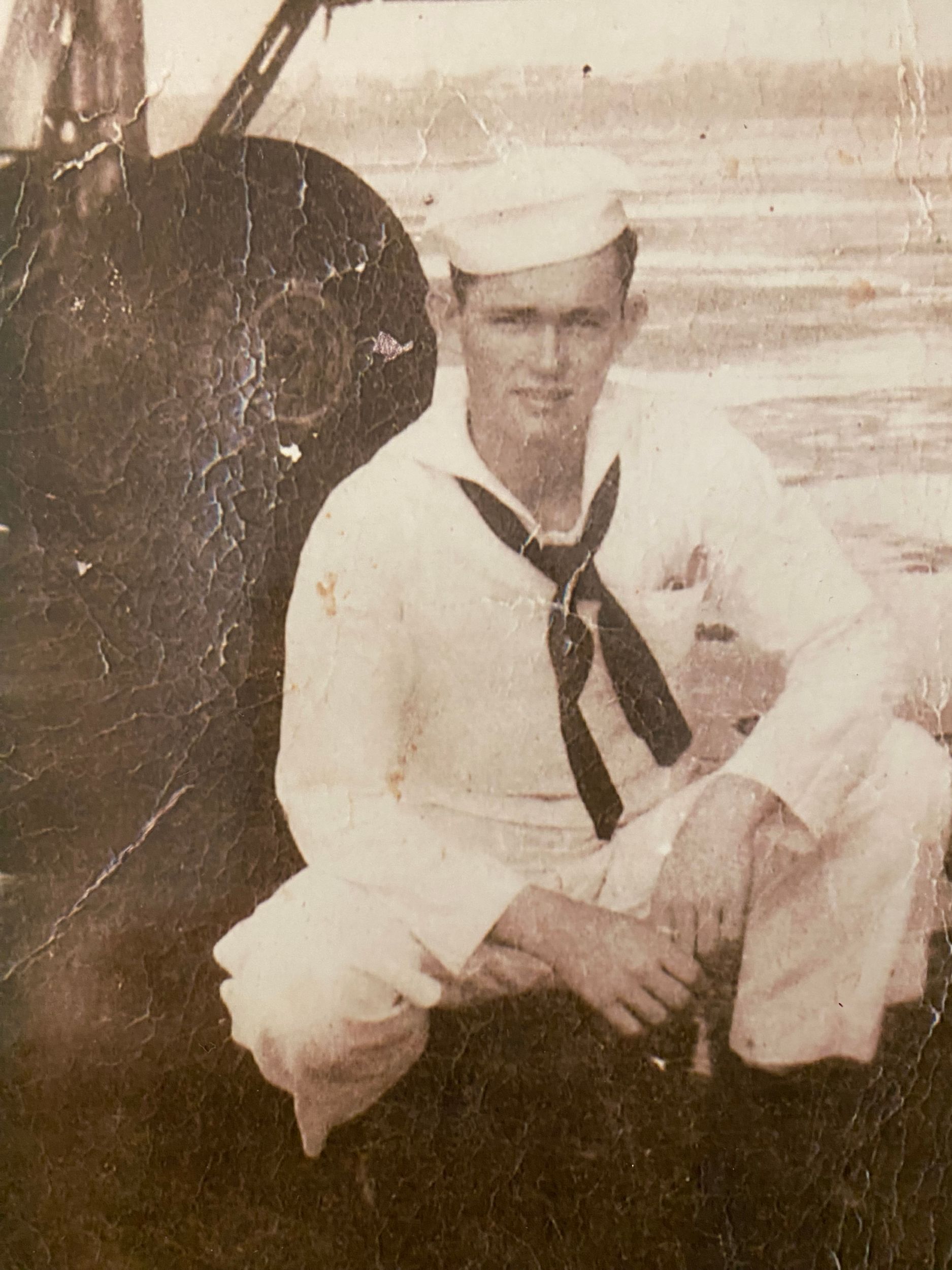 Young man in sailor outfit circa 1950