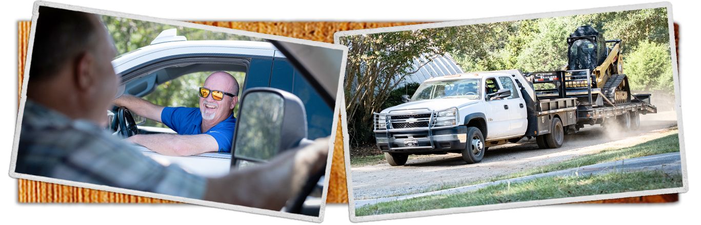 skid steer loader on a trailer