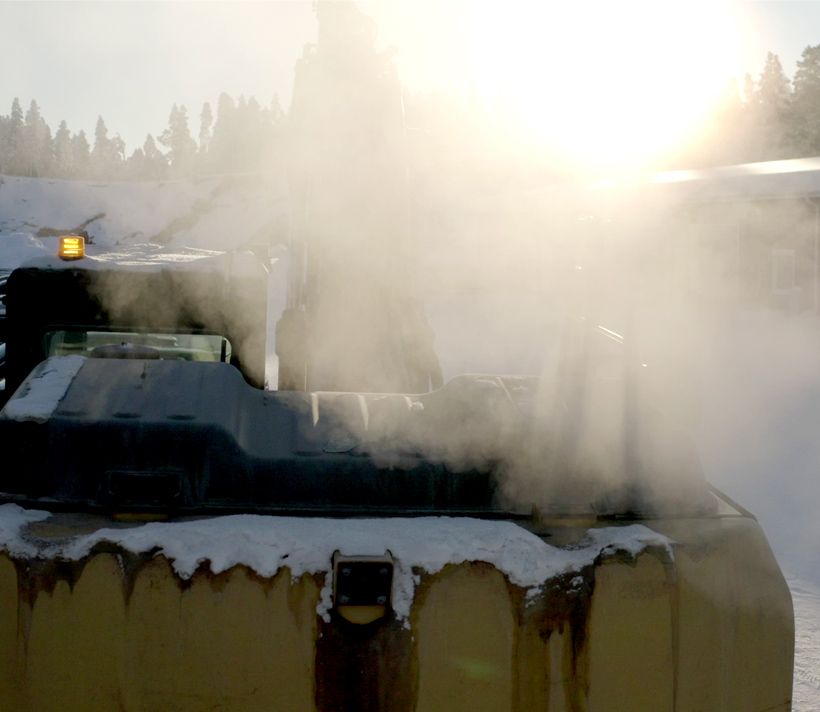 Machine running in a cold climate