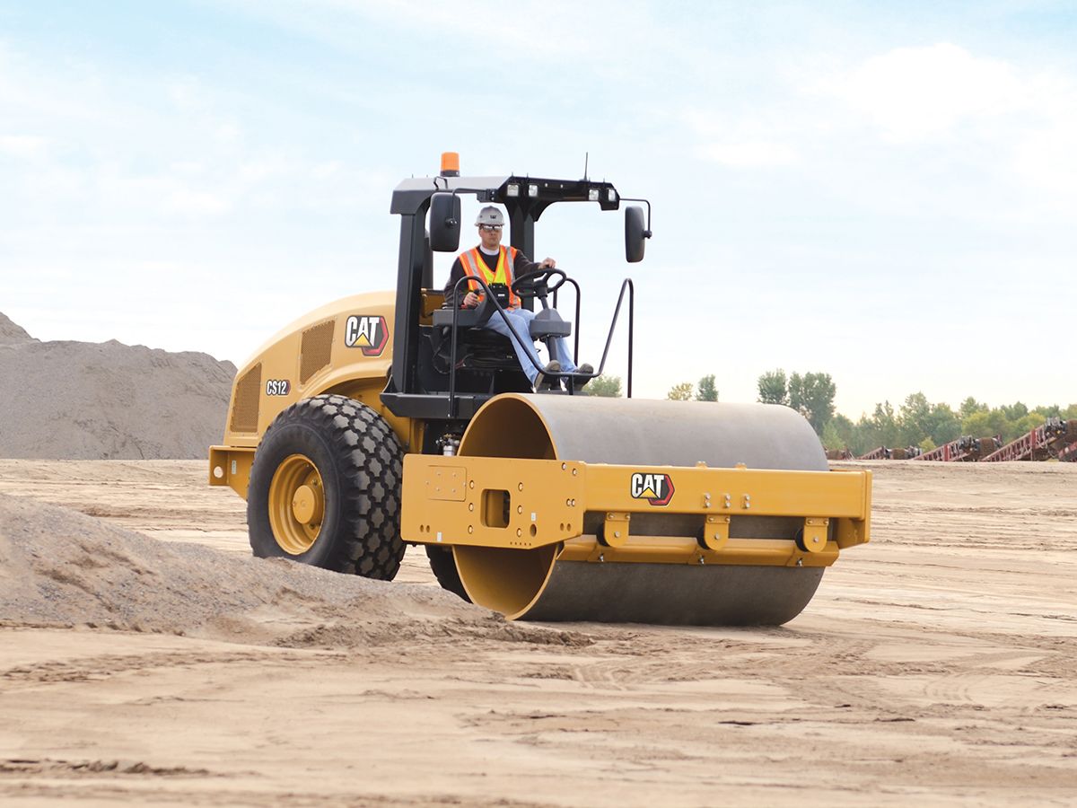 Cat CS12 vibratory soil compactor