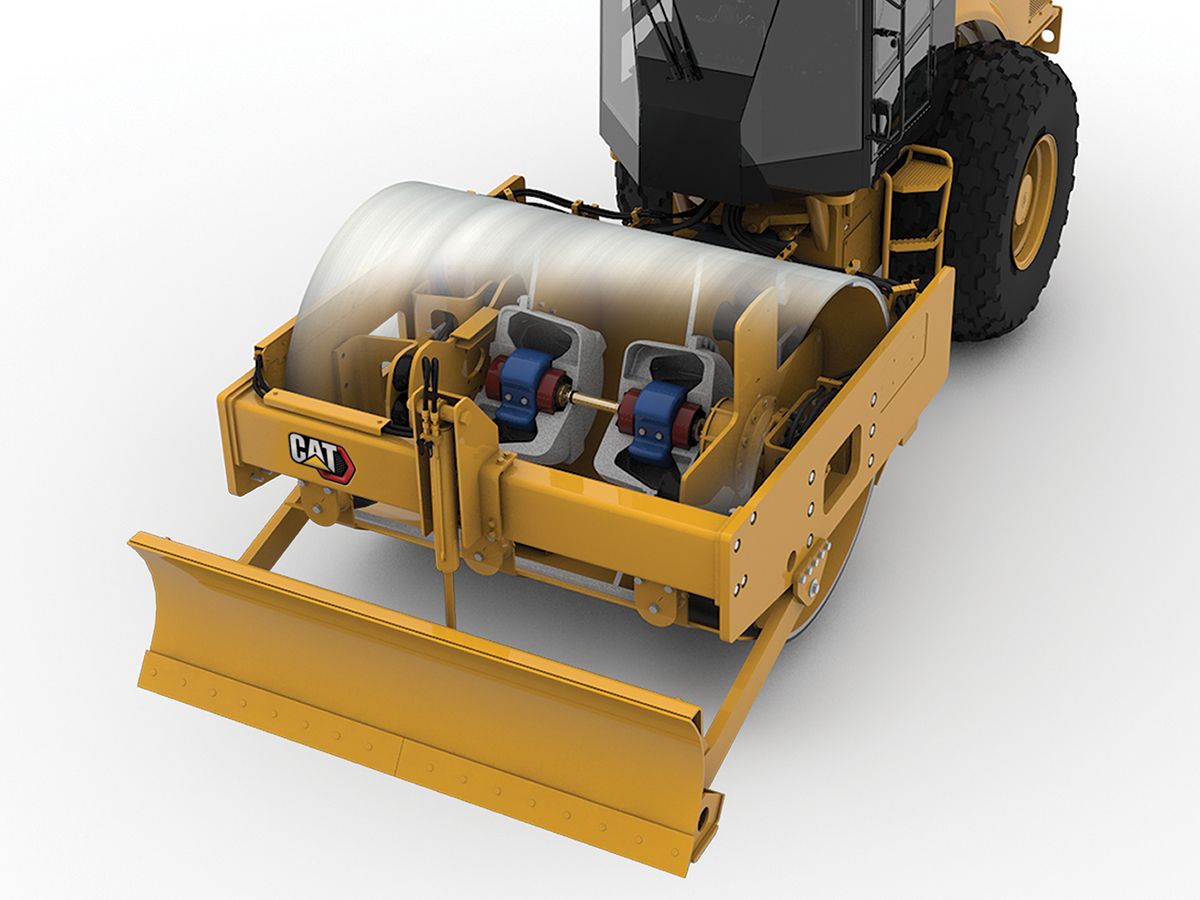 Vibratory system on Cat CS12 vibratory soil compactors