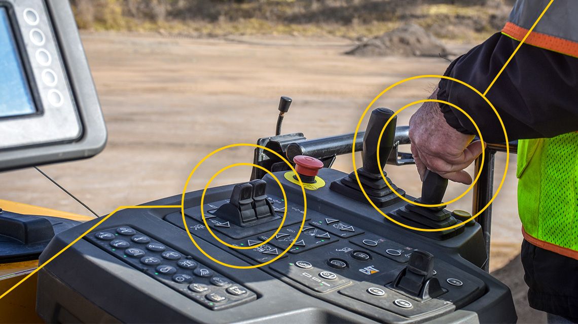 Cold planer console with circle graphics