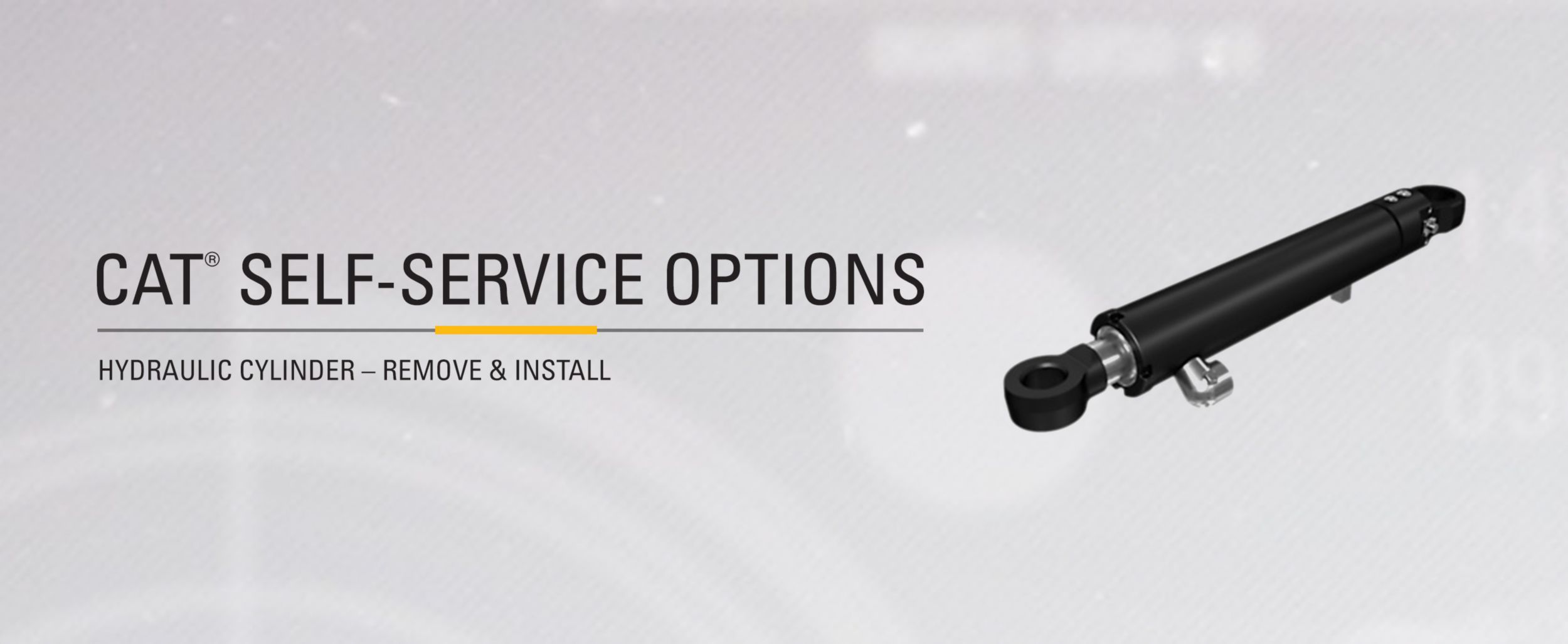 Hydraulic steering cylinder on light gray background