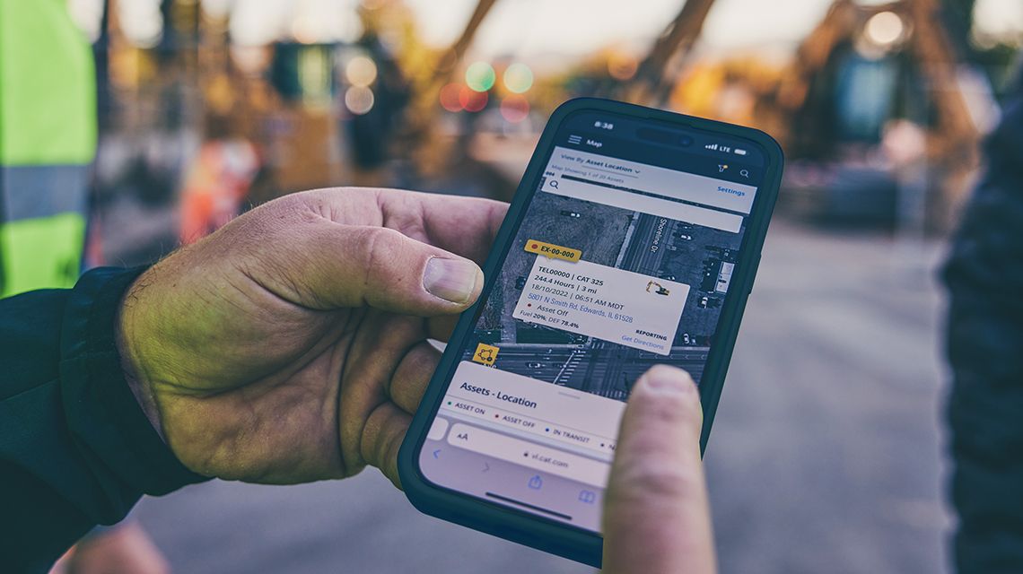 VisionLink equipment management software works on mobile devices, too. 