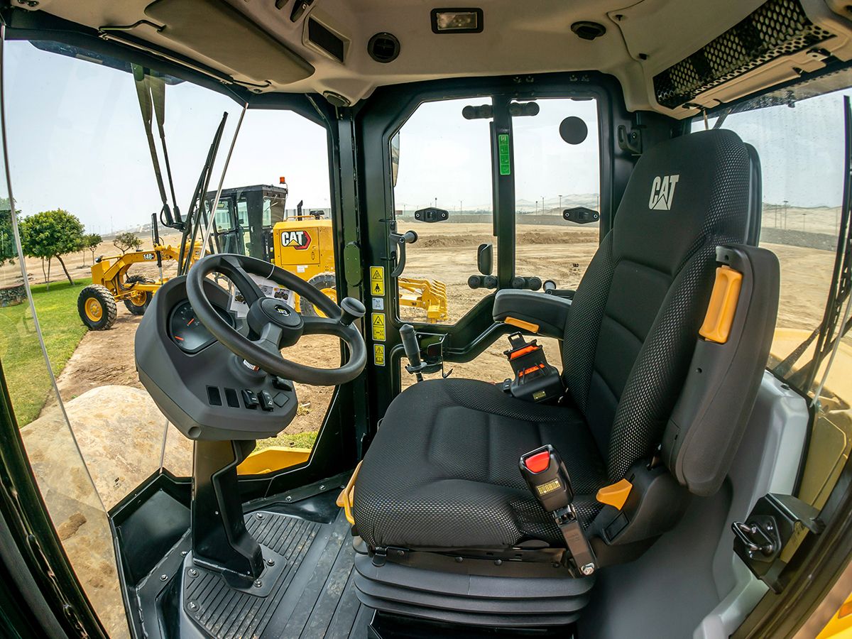 Operator station on Cat CS10 GC vibratory soil compactors