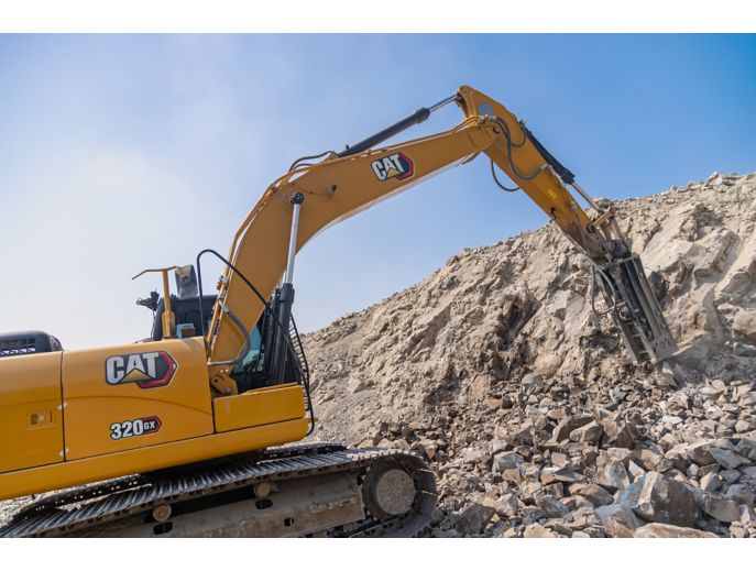 Cat H120 GC Hammer (Top mount) working