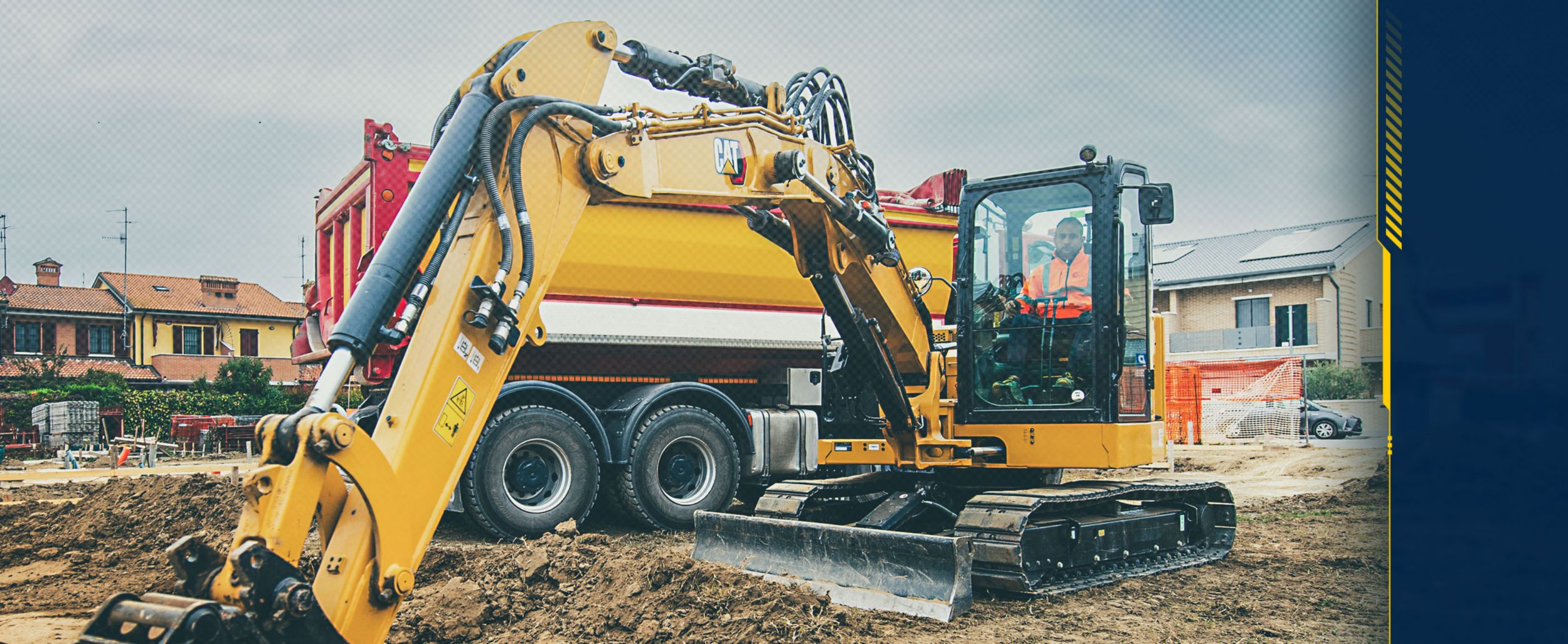 Mini Excavator on a Jobsite