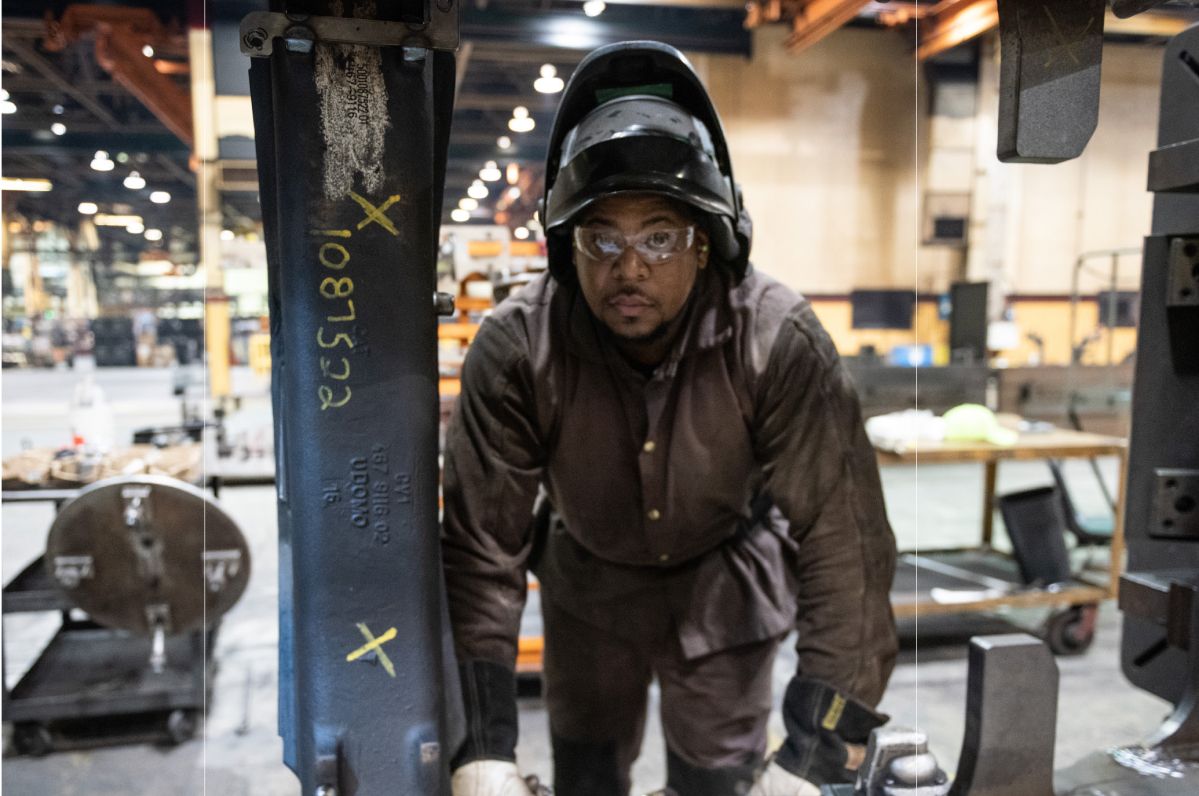 Male employee on the production floor