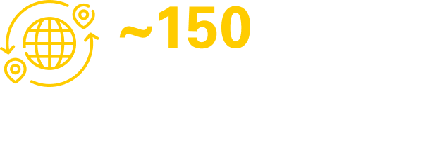 Approximately 150 primary locations and 25 countries with operations