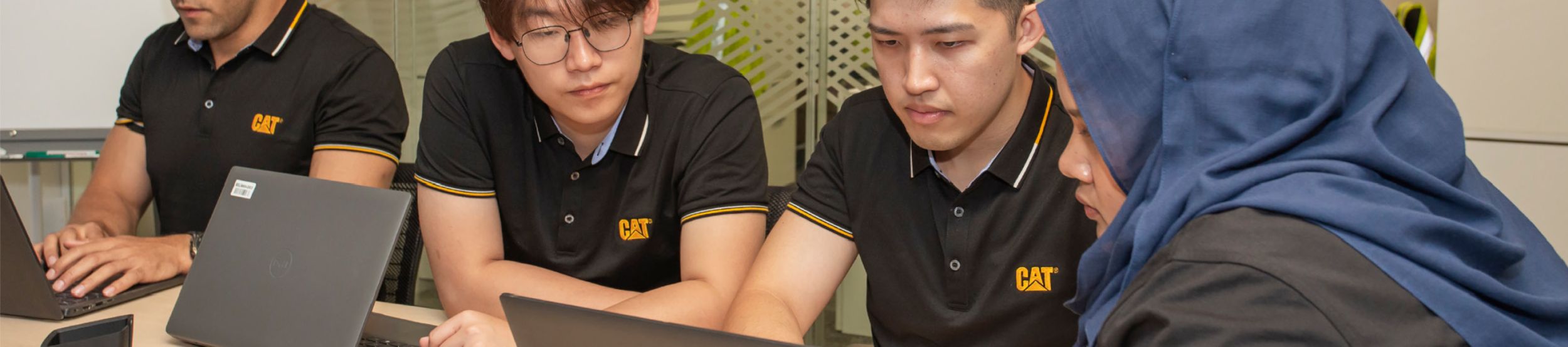 A group of employees having a meeting