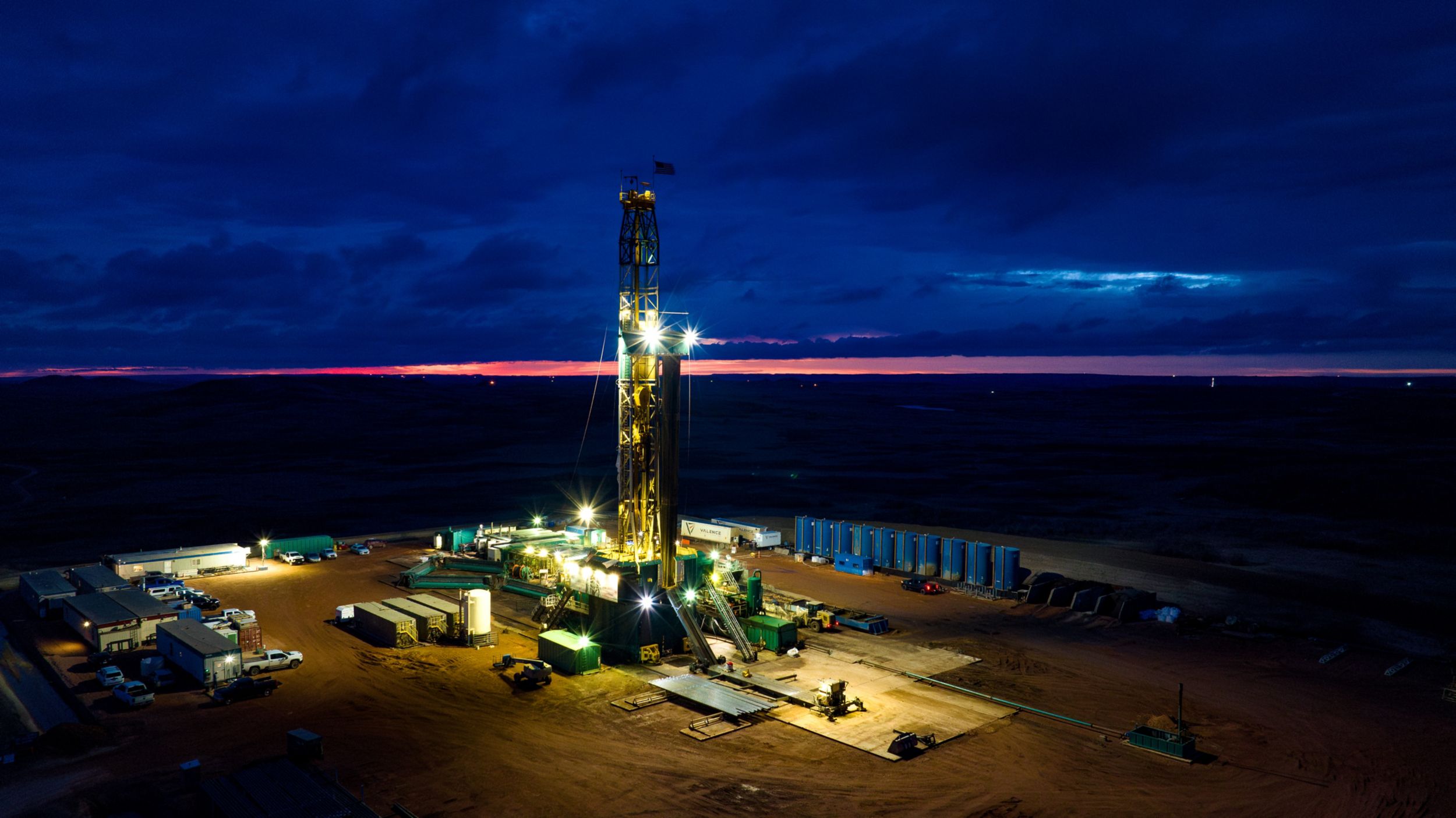 True Drilling and Enerplus Site view night