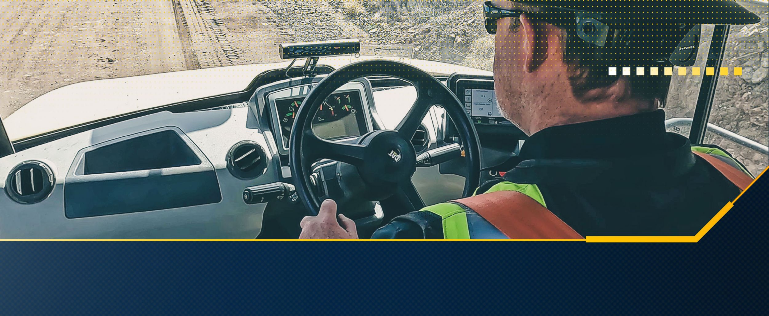 Man Operating Machine with Detect Driver Safety System