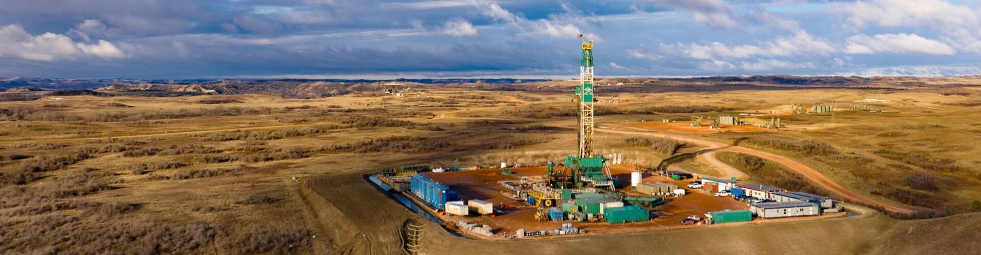 Drilling site drone shot