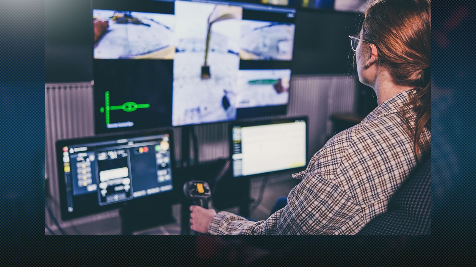 Woman Using a Cat Command Station