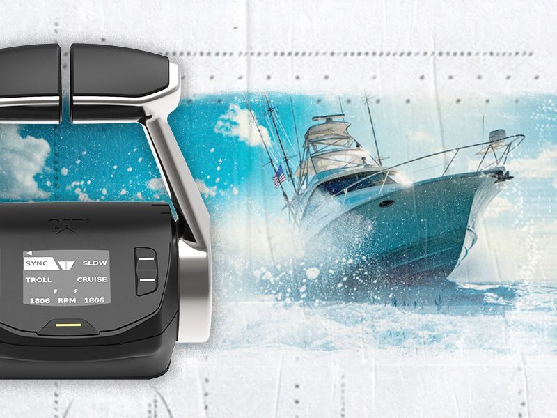 MPC100 Propulsion Control System next to fishing boat