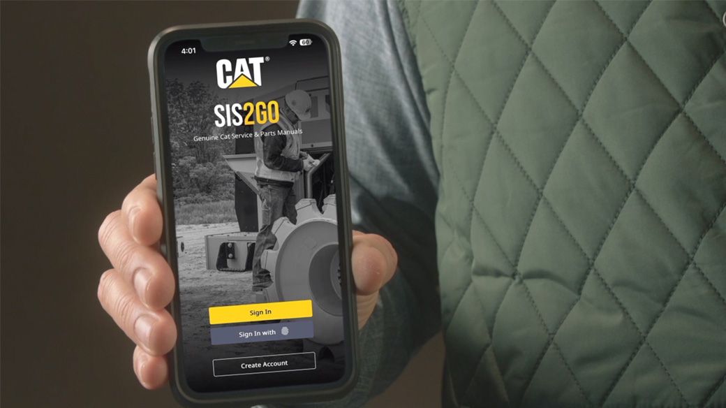 Hand holding a smartphone displaying the SIS2GO app onscreen