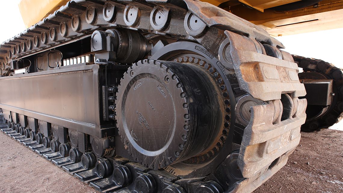 Material rodante com esteira lubrificada com graxa para escavadeiras hidráulicas de mineração