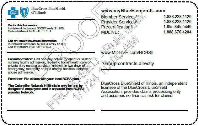 BlueCross BlueShield ID card