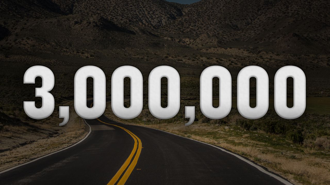 3 million mile Million Miler graphic