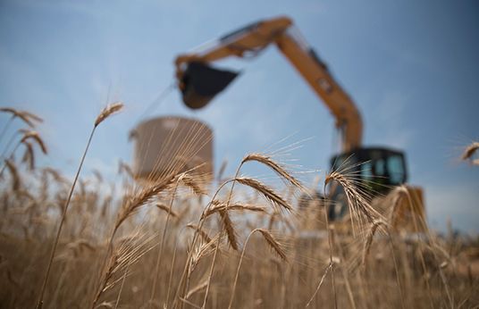 Cat Machine Working in a Field