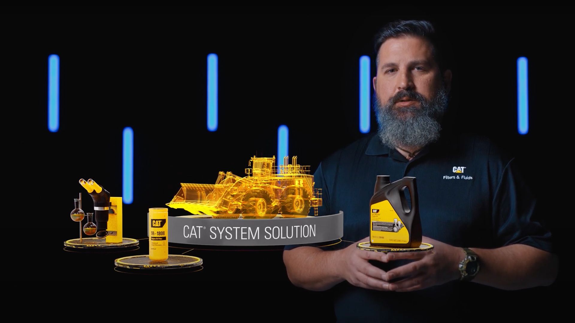 Oils with excavator in background