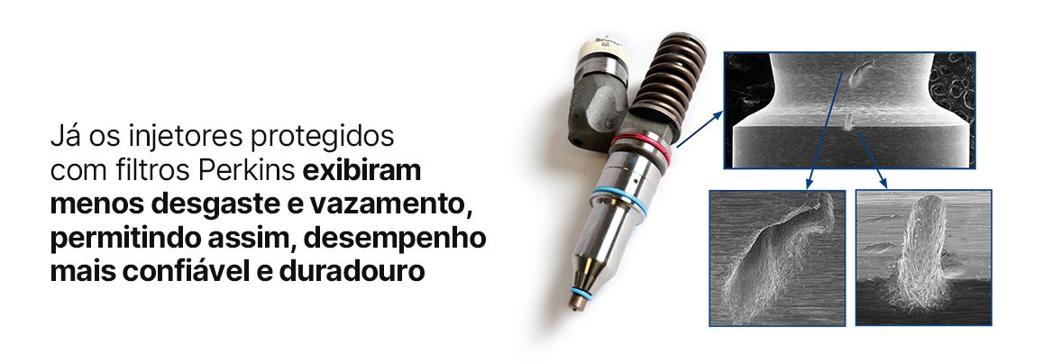 Los inyectores protegidos con filtros Perkins mostraron menos desgaste y fugas, fomentando un rendimiento más confiable y duradero.
