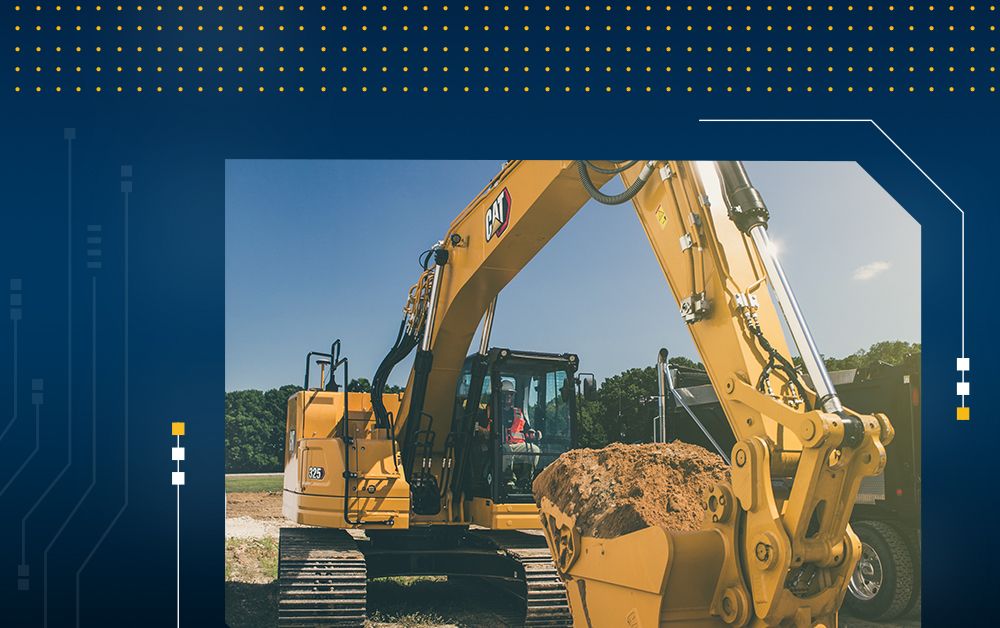 Excavator holding dirt