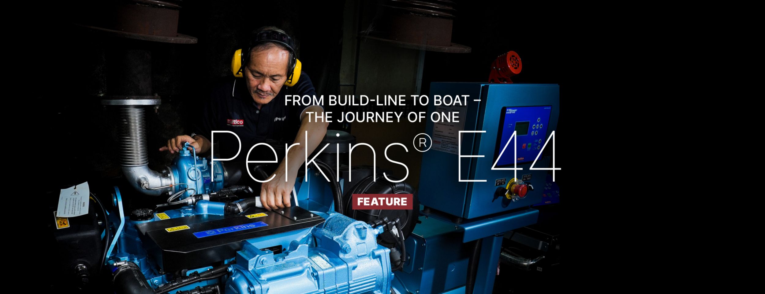 Technician preparing engine