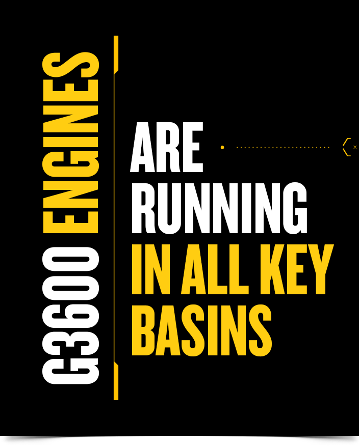 G3600 engines are running in all key basins