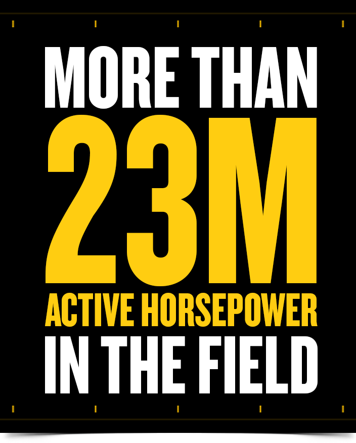More than 23 million active horsepower in the field
