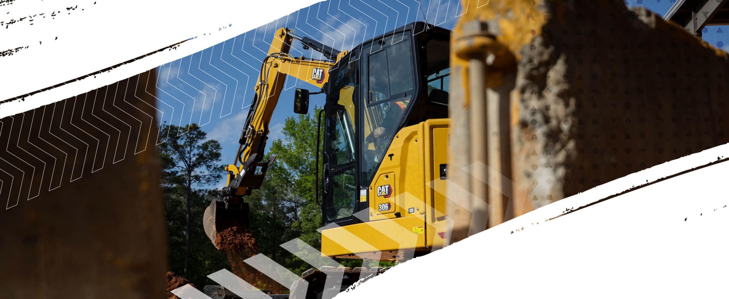 306 mini excavator dumping dirt