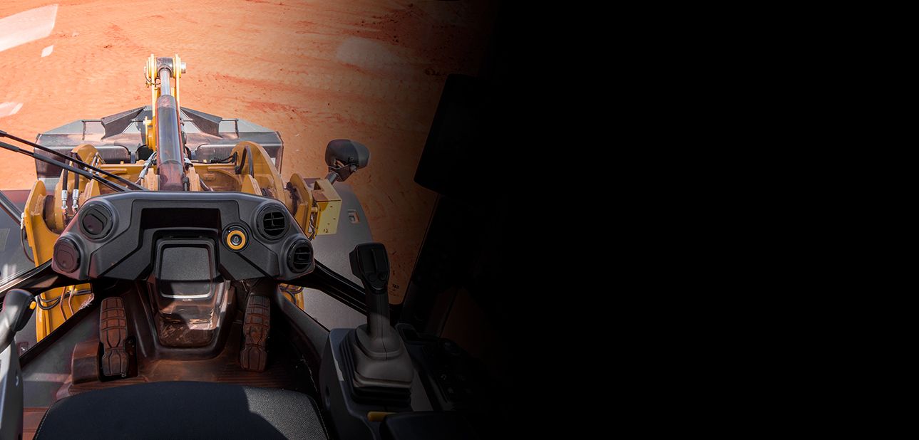 visibilidade da carregadeira de rodas na cabine