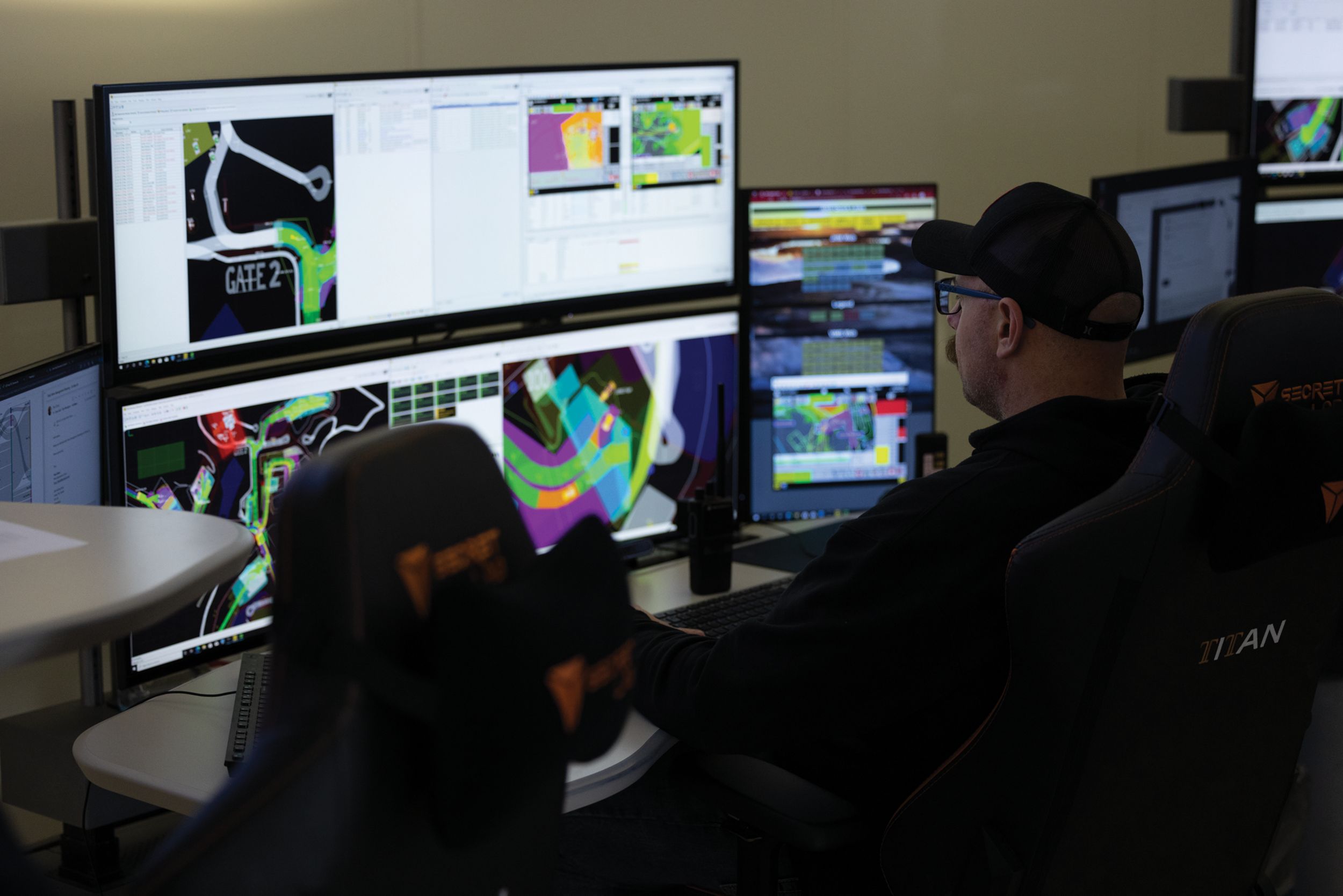 Man monitoring autonomous equipment