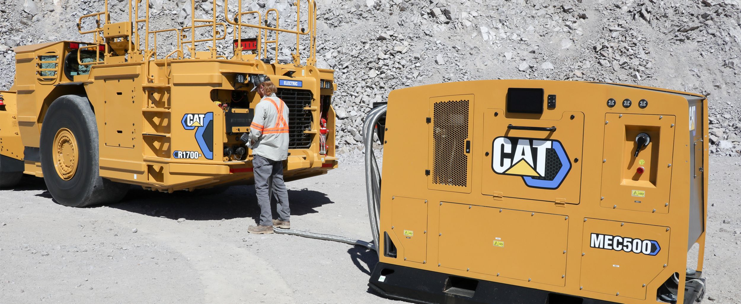 R1700 Load Haul Dump (LHD) Loader Being Charged