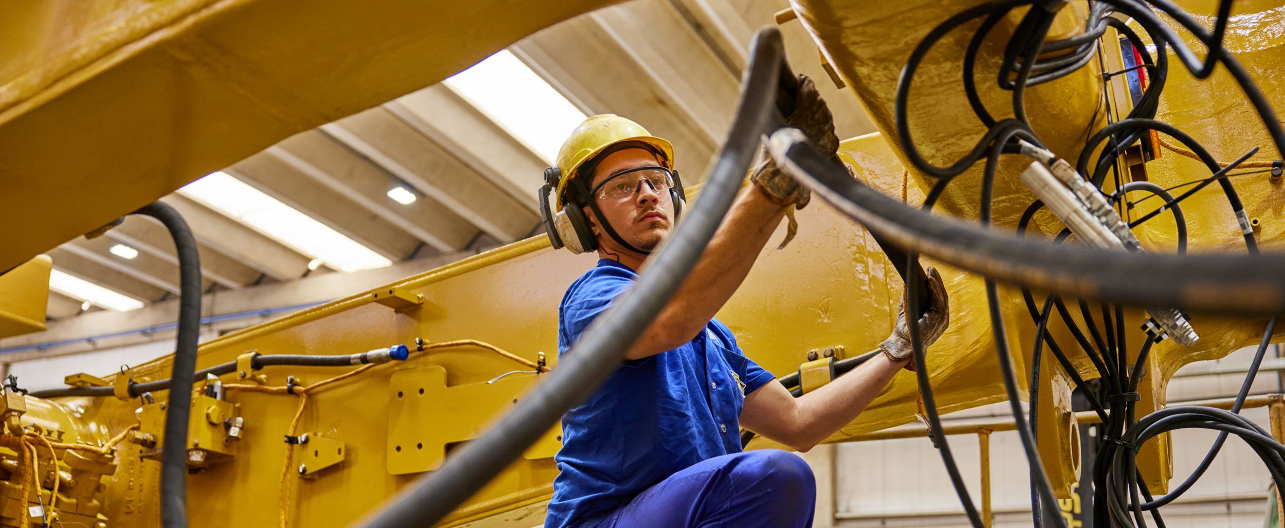 Man inspecting hose