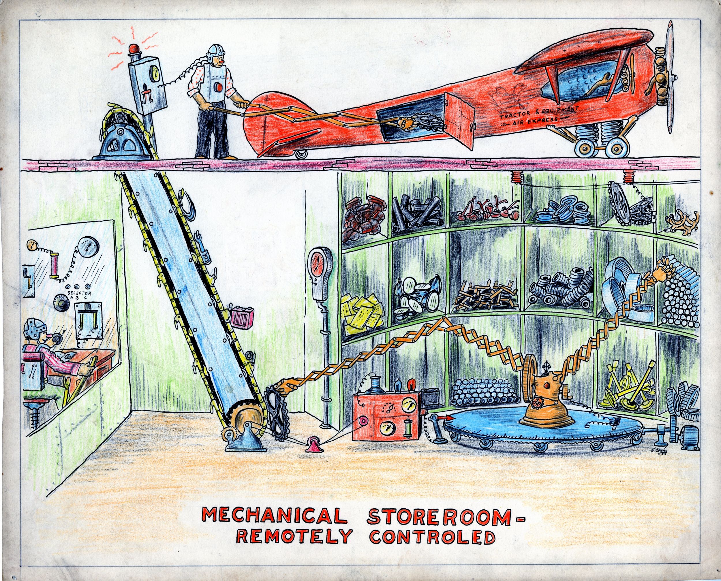 ilustração de armazém de controle remoto